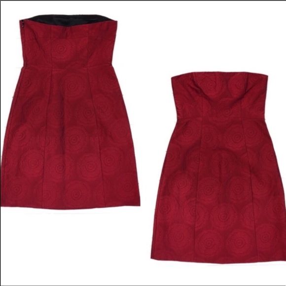 Theory red strapless dress - Picture 5 of 5